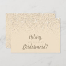 Charmanter Champagner Glitzer Bridesmaid Card
