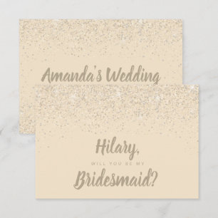 Charmanter Champagner Glitzer Bridesmaid Card Einladung