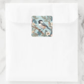 Charmanter Chickadee-Vogel Quadratischer Aufkleber (Tasche)
