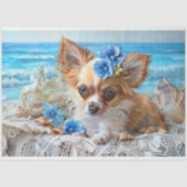 Charmanter Chihuahua Beach Seashell Decoupage Seidenpapier (Vorderseite)