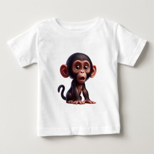 Charmanter Chimp Whimsy - Adortable Cartoon Primat Baby T-shirt (Vorderseite)