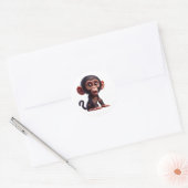 Charmanter Chimp Whimsy - Adortable Cartoon Primat Runder Aufkleber (Umschlag)