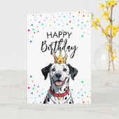 Charmanter Dalmatiner Hund Geburtstag Karte (Gelbe Blume)