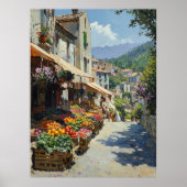 Charmanter Dorfmarkt im Impressionismus Poster (Vorne)
