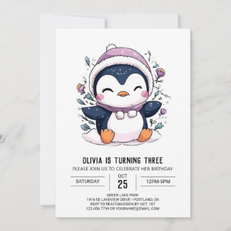 Charmanter Elegante Pinguin Einladung
