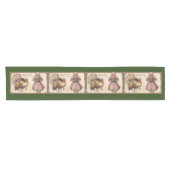 Charmanter Erntedank Türkei Pilgrim Girl Kurzer Tischläufer (Horizontal)