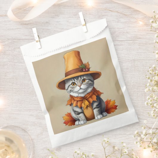 Charmanter festlicher Erntedank Cat in Disguise Geschenktütchen (Ausgeschnitten)