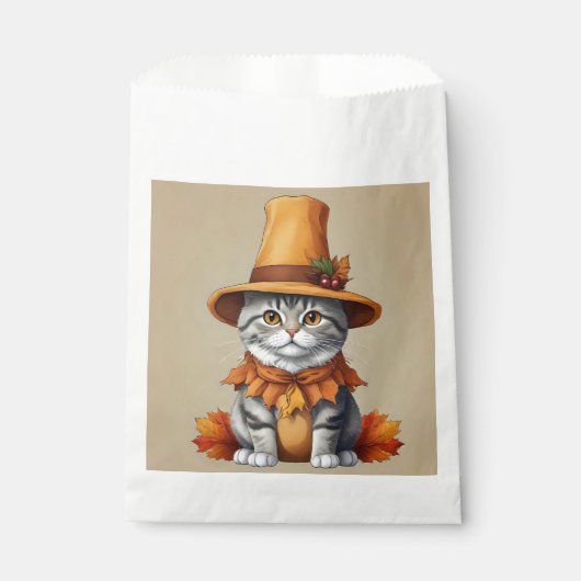 Charmanter festlicher Erntedank Cat in Disguise Geschenktütchen (Vorderseite)