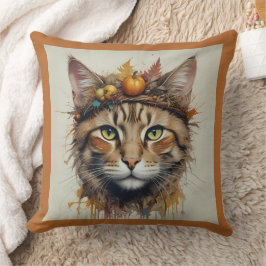 Charmanter festlicher Erntedank Cat in Disguise Kissen