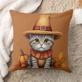 Charmanter festlicher Erntedank Cat in Disguise Kissen