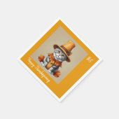 Charmanter festlicher Erntedank Cat in Disguise Serviette (Ecke)