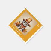 Charmanter festlicher Erntedank Cat in Disguise Serviette (Ecke)