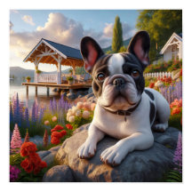 Charmanter französischer Bulldog im Grünen