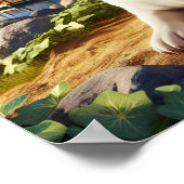 Charmanter französischer Bulldog im Grünen Poster (Ecke)