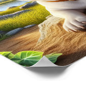 Charmanter französischer Bulldog im Grünen Poster (Ecke)