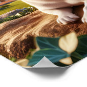 Charmanter französischer Bulldog im Grünen Poster (Ecke)