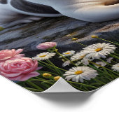 Charmanter französischer Bulldog im Grünen Poster (Ecke)