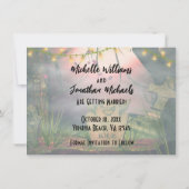 Charmanter Friedhof mit Lights Halloween Hochzeit Save The Date (Rückseite)