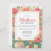 Charmanter Frühlingsbrunch zum Muttertag Einladung (Vorderseite)