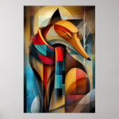 Charmanter Fuchs - kubistische Eleganz im Winter Poster (Vorne)