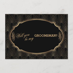 Charmanter Gatsby Art Deco Hochzeit TRAUZEUGE Einladung