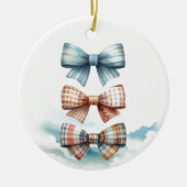 Charmanter Gemusterter Bow Stack Keramik Ornament (Vorne)