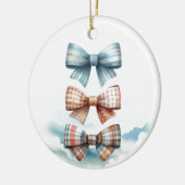 Charmanter Gemusterter Bow Stack Keramik Ornament (Links)