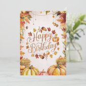 Charmanter, gemütlicher Herbst Frohes Geburtstag Karte (Stehend Vorderseite)