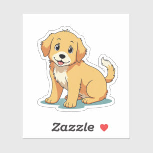 Charmanter, gemütlicher Hund, Jolly Golden Retriev Aufkleber