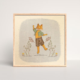 Charmanter handgezeichnet Whimsical Fox mit Botani Poster