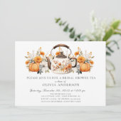 Charmanter Herbst Floral Bridal Tee Einladung (Stehend Vorderseite)
