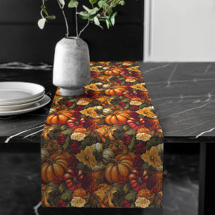 Charmanter Herbst florale Pumpkins ernten Motive Großer Tischläufer