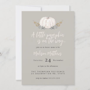Charmanter Herbst 'Little Pumpkin' Baby Dusche Einladung