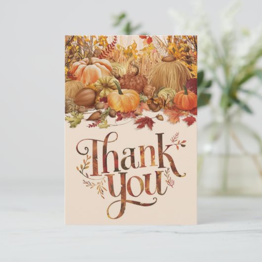 Charmanter Herbstfall Dankeskarte (Stehend Vorderseite)