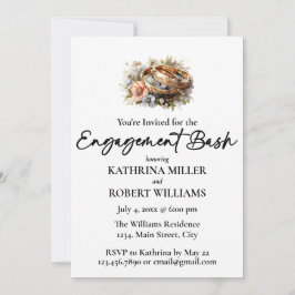 Charmanter Hochzeitsring, Verlobung Bash Einladung