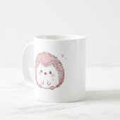 Charmanter Igel mit spielerischem Whimsy Kaffeetasse (Vorderseite Links)