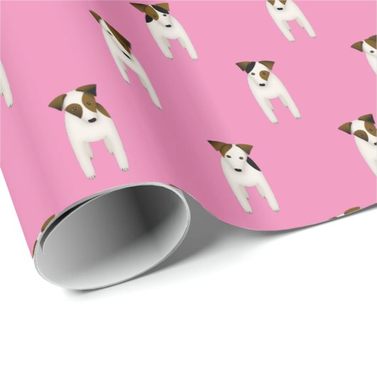 charmanter Jack Russell Terriers pink oder JEDE Fa Geschenkpapier (Rolleneckpunkt)