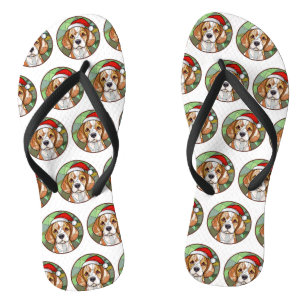 Charmanter Kaninchencheer: Weihnachten zum Thema B Badesandalen
