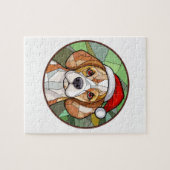 Charmanter Kaninchencheer: Weihnachten zum Thema B Puzzle (Horizontal)