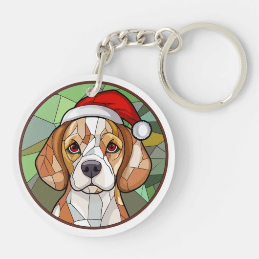 Charmanter Kaninchencheer: Weihnachten zum Thema B Schlüsselanhänger (Rückseite)