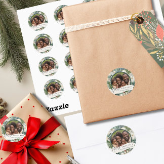 Charmanter Kreis Elegantes Foto für Elfenbein und  Runder Aufkleber