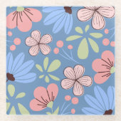 Charmanter, lebendiger, blumengeschmückter Unterse Glasuntersetzer (Vorderseite)