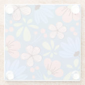 Charmanter, lebendiger, blumengeschmückter Unterse Glasuntersetzer (Rückseite)