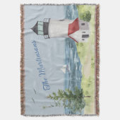 Charmanter Leuchtturm Wasserfarbe Name Küstenlands Decke (Vorderseite Vertikal)