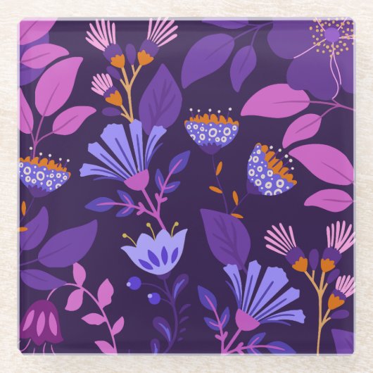 Charmanter moderner botanischer Untersetzer (Vorderseite)