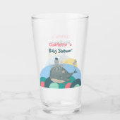 Charmanter Nautical Whale Octopus Pink Babydusche Glas (Vorderseite)