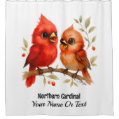 Charmanter nördlicher Kardinal Duschvorhang (Vorderseite)
