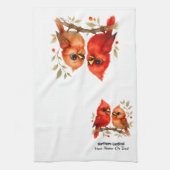 Charmanter nördlicher Kardinal Geschirrtuch (Vertikal)