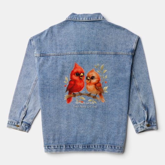 Charmanter nördlicher Kardinal Jeansjacke (Rückseite)