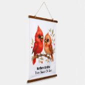 Charmanter nördlicher Kardinal Wandteppich Mit Holzrahmen (Gewinkelt)